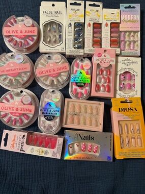 17 PACKS of nails Olive & June and more press on glue on nails